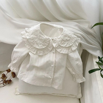 MILANCEL Нов есенен комплект бебешки дрехи Сладка дантелена блуза за бебета + Костюм с флорални цветя Горно облекло за момичета 2 БР.