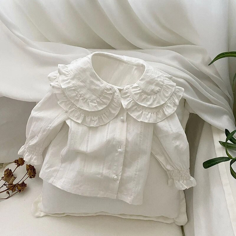 MILANCEL Novi jesenski komplet odjeće za bebe, slatka čipkasta bluza za dojenčad + odijelo s cvjetnim cvjetovima, gornja odjeća za djevojčice, 2 kom.