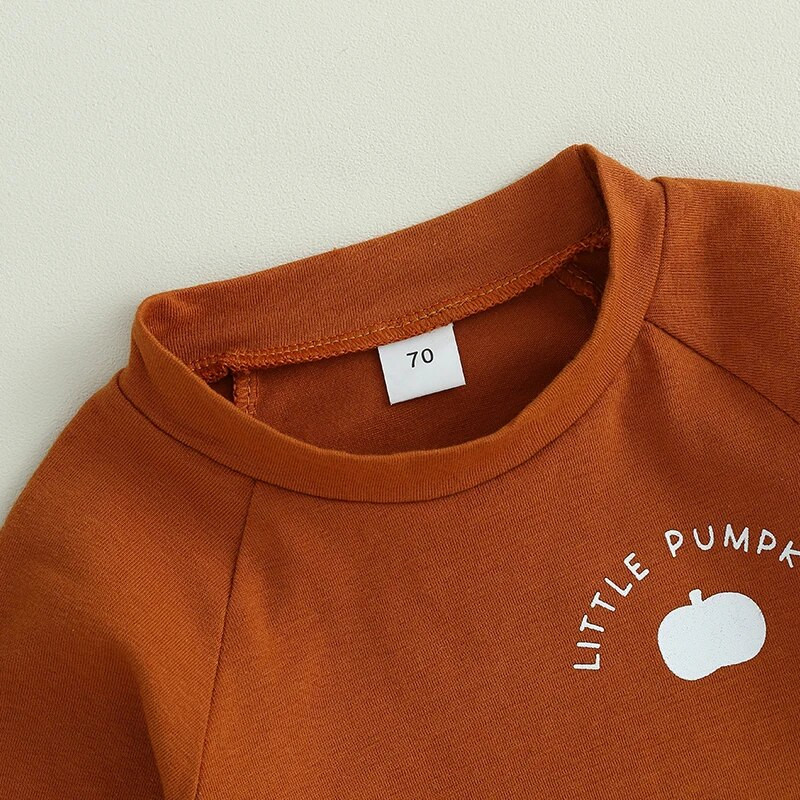 Kūdikių berniukų rūbų rinkiniai Helovino mažylio apranga kūdikių moliūgų rašto megztiniai su dryžiais kelnės Vaikiški sportiniai drabužiai 2 dalių kostiumas