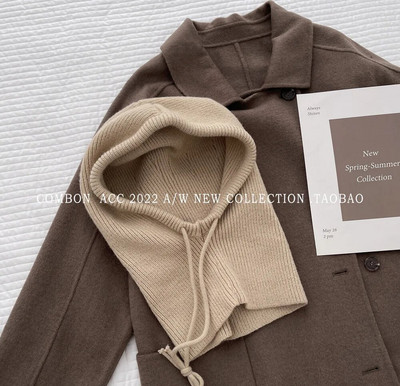 Zimske balaclava kape za muškarce i žene Unisex pletene kape s kapuljačom Vanjski Topliji šeširi s uzicom Jednodijelni ovratnik Ovratnik Beanies Kapa