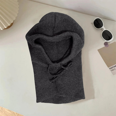Zimske balaclava kape za muškarce i žene Unisex pletene kape s kapuljačom Vanjski Topliji šeširi s uzicom Jednodijelni ovratnik Ovratnik Beanies Kapa
