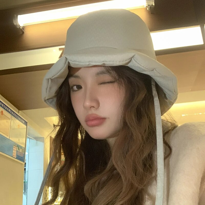 Premium Sense nježno ružičasti šeširi s podstavljenim remenom za žene, jesen i zimu, topli u korejskoj verziji, muške kape s ravnim vrhom