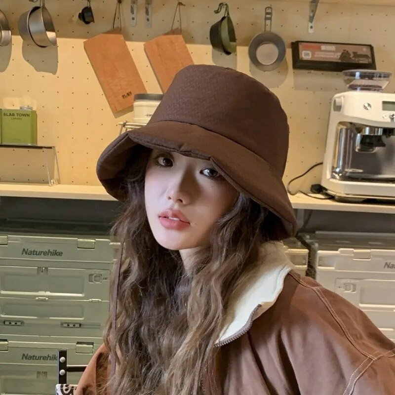 Premium Sense nježno ružičasti šeširi s podstavljenim remenom za žene, jesen i zimu, topli u korejskoj verziji, muške kape s ravnim vrhom