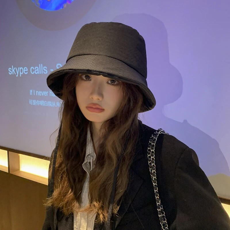 Premium Sense nježno ružičasti šeširi s podstavljenim remenom za žene, jesen i zimu, topli u korejskoj verziji, muške kape s ravnim vrhom