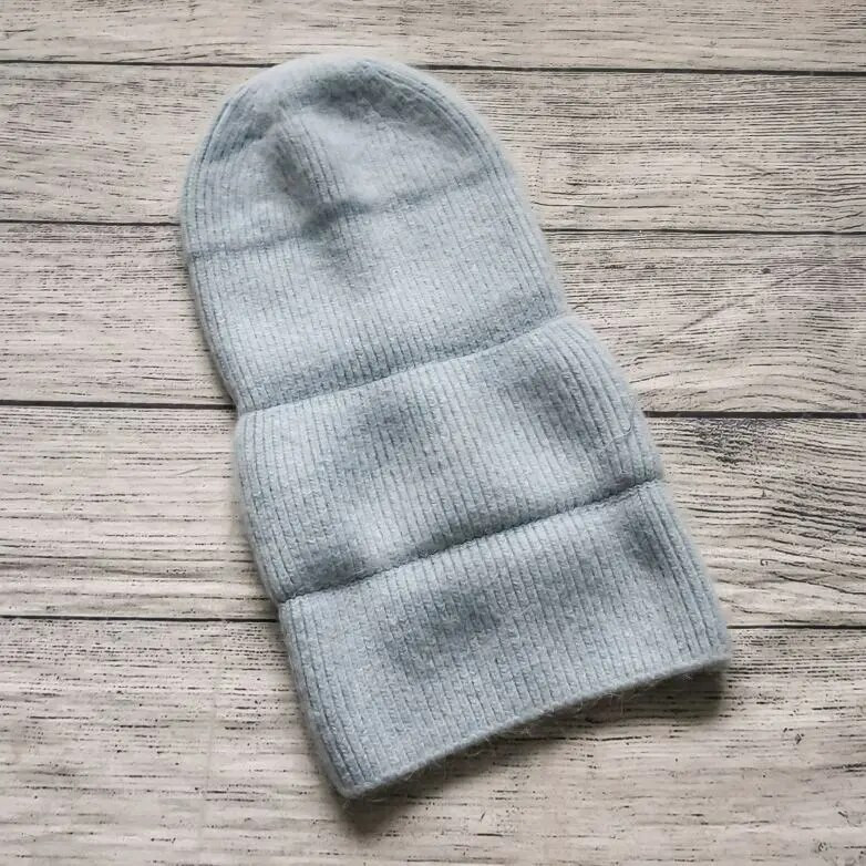 Truša kažokādas pupiņas Mīksta, silta, pūkaina ziemas cepure sievietēm Angoras trikotāžas cepure Skullies pupiņas Sieviešu pārsegs Sieviete adīta cepure