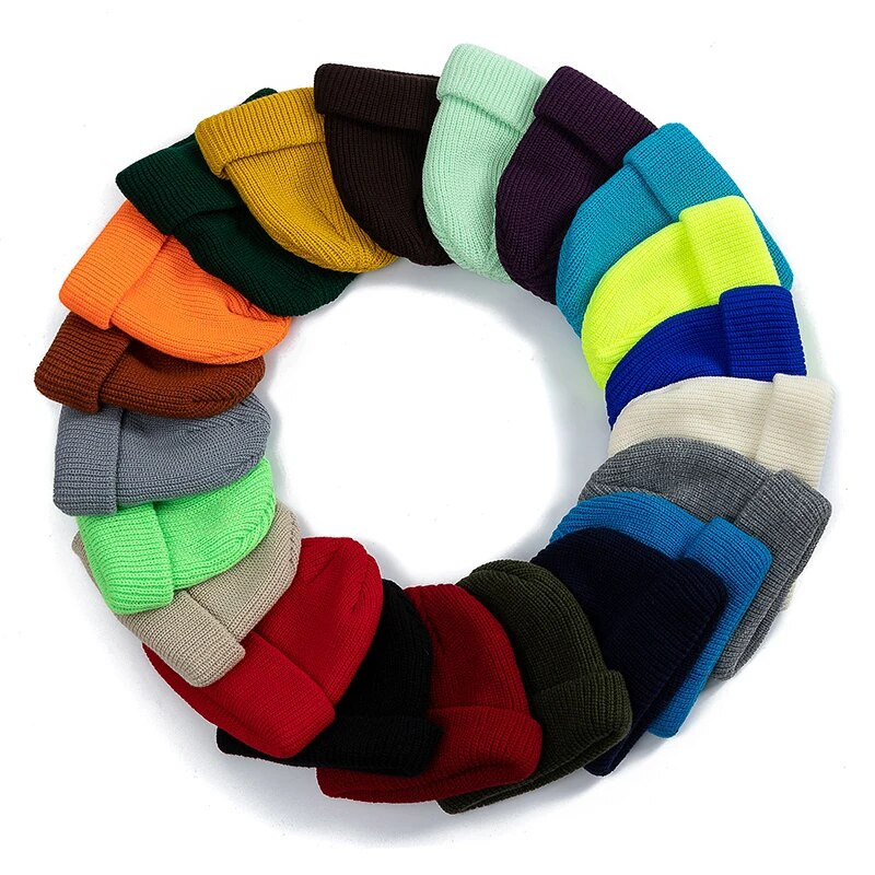 Vruća rasprodaja dnevne ribarske kape uniseks mornarskog stila jesenske kape rebraste pletene kape za muškarce Žene kratke zimske kape boje dinje