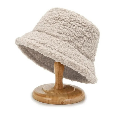 Unisex Harajuku Bucket Καπέλο Μασίφ Ανδρικό Καπέλο Ψαρέματος Φθινοπωρινό Χειμώνα αρνίσιο μαλλί Εξωτερικό ζεστό καπέλο Panama για γυναίκες