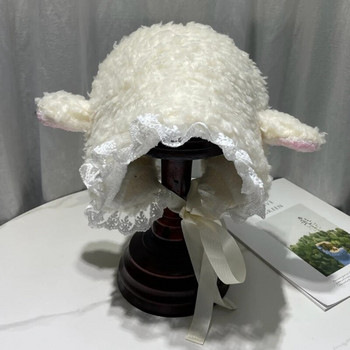 Χνουδωτά καπέλα με κοστούμια Χριστουγεννιάτικο δώρο Ζεστό μαλακό Lovely Lamb Cosplay Bucket Καπέλο σε εξωτερικούς χώρους Ζεστός χειμώνας