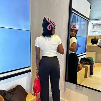 Τρυπάνι Πλέξιμο Καπάκι Ανδρικά Γυναικεία Παράγραφος Ποιότητα Beanie Καπάκι Rhinestone Y2k Fashion Ins Νέο δίχτυ Κόκκινο Σχέδιο Sense Niche Cold Cap