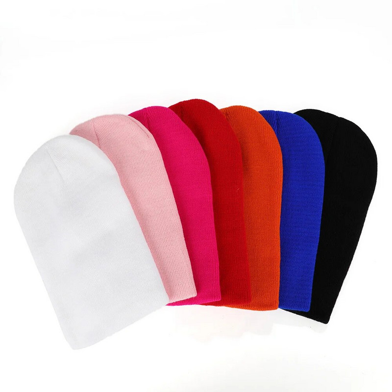 Talvine nokamüts naistele Mehed Poisid Tüdrukud Heegeldatud Skullies Müts Fluorestseeruv Värv Unisex Sügis kootud Beanid Mütsid Metsik Aksessuaar