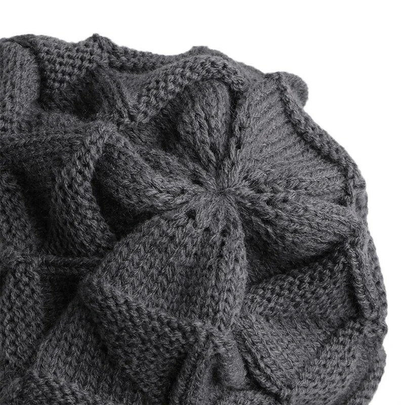 Téli, kötött sapkák sapka nőknek, táskás, lompos tömör gyapjúsapka divat kültéri meleg motorháztetős kapucnis Női hó, símelegítő Gorra