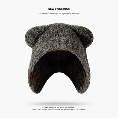 Skullies Beanie μακρύ καπέλο με βελονάκι Πλεκτό καπέλο χαριτωμένο κουνελάκι Καπέλο με αυτιά κουνελιού για γυναίκες Χειμωνιάτικα ζεστά καπέλα Ζεστά καπέλα