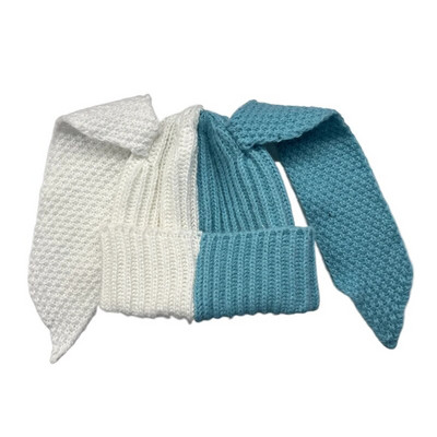 Skullies Beanie μακρύ καπέλο με βελονάκι Πλεκτό καπέλο χαριτωμένο κουνελάκι Καπέλο με αυτιά κουνελιού για γυναίκες Χειμωνιάτικα ζεστά καπέλα Ζεστά καπέλα