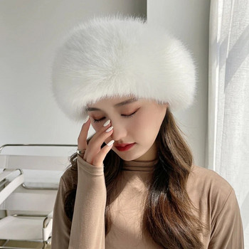 HT4003 Γούνινο καπέλο Γυναικείο ζεστό καπέλο για χιόνι Γυναικείο καπέλο βομβαρδισμού από γούνα Faux Fox Γυναικεία αντιανεμικά χειμερινά καπέλα για γυναίκες Russian Hat Ushanka