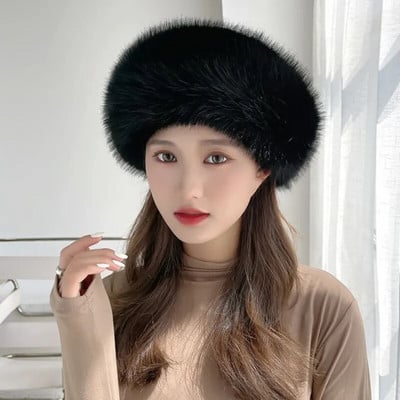 HT4003 Krznena kapa Ženska topla snježna skijaška kapa Ženska bombaška kapa od umjetnog krzna lisice Ženske zimske kape otporne na vjetar Ruska kapa Ushanka