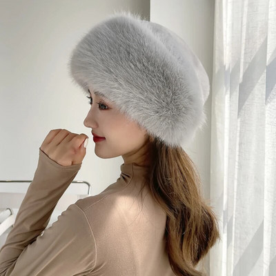 HT4003 Krznena kapa Ženska topla snježna skijaška kapa Ženska bombaška kapa od umjetnog krzna lisice Ženske zimske kape otporne na vjetar Ruska kapa Ushanka