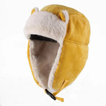 Γυναικείες ζεστές ωτοασπίδες Παχύ καπέλο με πτερύγια αυτιού Χειμερινό κρύο απόδειξη Ζεστό βαμβακερό καπέλο αυτιά γάτας Καπάκι χειμωνιάτικα ρωσικά καπέλα