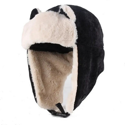 Sievietēm Siltas Ausu aizbāžņi Biezas Ausu Cepure Ziemas Aukstuma Necaurlaidīga Silta Kokvilnas Cepure Kaķis Ausis Cepurīte Ziemas Krievu Cepures