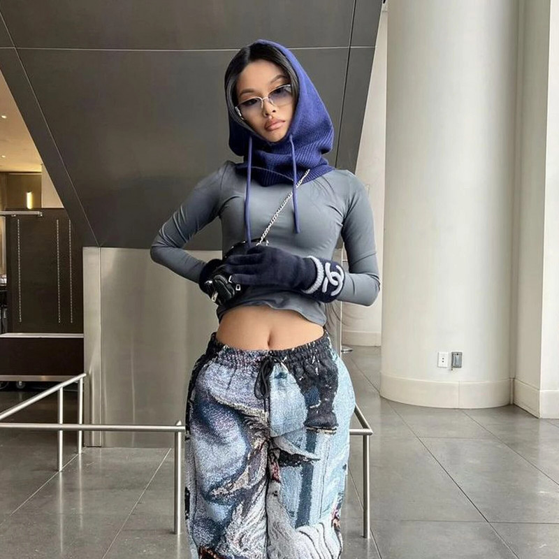 Jauna sieviešu šalles džemperīša cepure vienkrāsaina trikotāžas džemperis savilkšanas aukliņa Balaclava ziemas silta cepure Beanie 6 krāsas