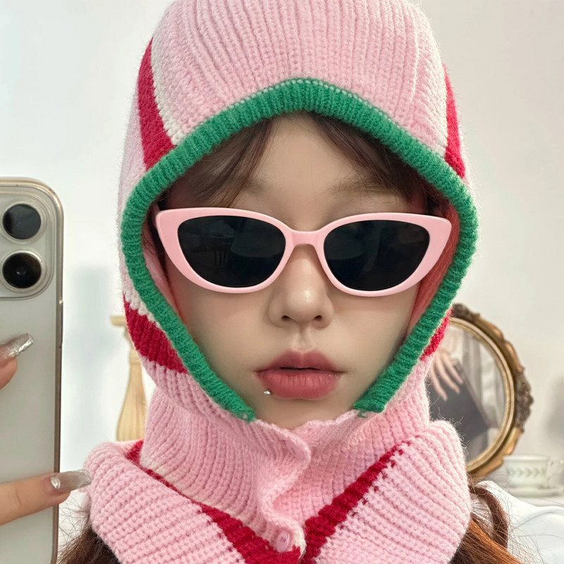 Jauna sieviešu šalles džemperīša cepure vienkrāsaina trikotāžas džemperis savilkšanas aukliņa Balaclava ziemas silta cepure Beanie 6 krāsas