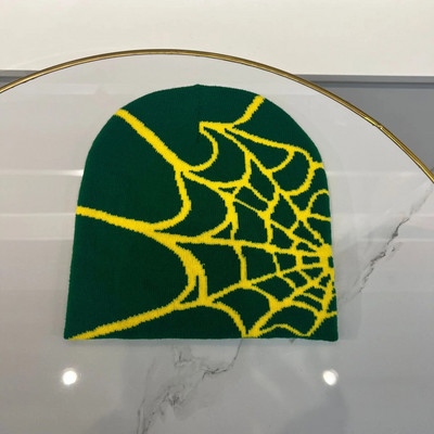 Jauna modes bieza silta rudens trikotāžas cepure sievietēm vīriešu helovīna žakarda hiphopa ziemas unisex zirnekļa tīkla beanie