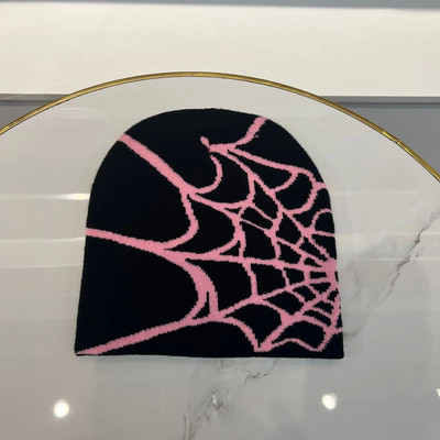 Jauna modes bieza silta rudens trikotāžas cepure sievietēm vīriešu helovīna žakarda hiphopa ziemas unisex zirnekļa tīkla beanie