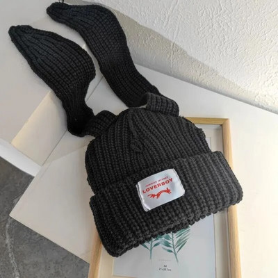 Truša ausis adīta vilnas cepure mīlestība zēnu cepure Niša dizains personība modes cepure vīriešiem sievietēm jauka silta rudens un ziemas paisuma cepure