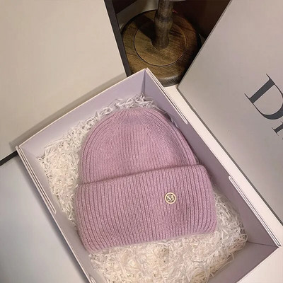 Kape od zečjeg krzna Pahuljasta zimska kapa za žene Angora mekana topla pletena kapa Skullies kape od kape Ženska kapa s kapom M pletena kapa