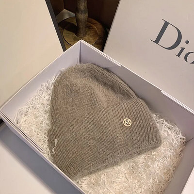 Kape od zečjeg krzna Pahuljasta zimska kapa za žene Angora mekana topla pletena kapa Skullies kape od kape Ženska kapa s kapom M pletena kapa