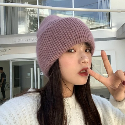 Kvaliteetsed paksendatud kootud nokamütsid Naised Mehed Suusatavad Gorras Talvised küülikukarvad soojad villased mütsid Kõrv Tuulekindlad rattamütsid