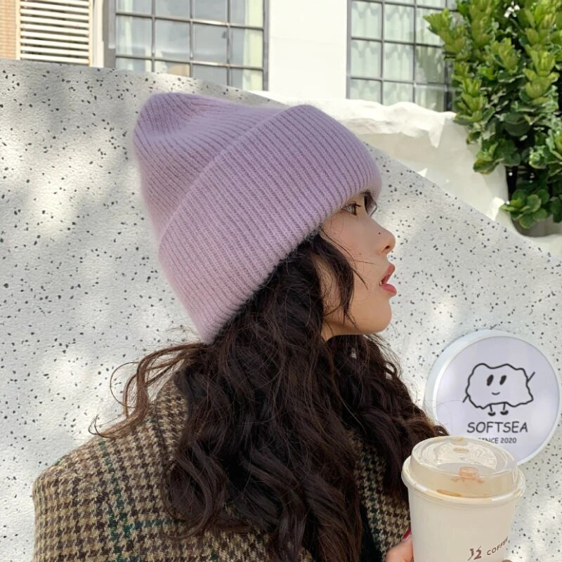 Kvaliteetsed paksendatud kootud nokamütsid Naised Mehed Suusatavad Gorras Talvised küülikukarvad soojad villased mütsid Kõrv Tuulekindlad rattamütsid