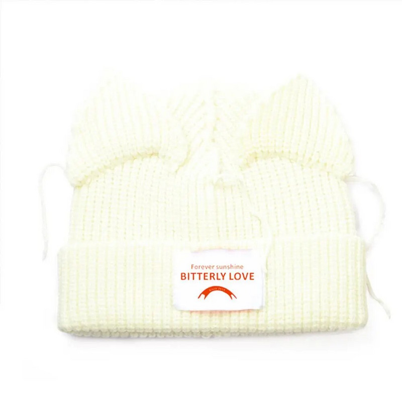 Jauka multfilma kaķa ausi adīta cepure Modes pāris adīta sivēna cepure Rudens ziema silta ērta cepure