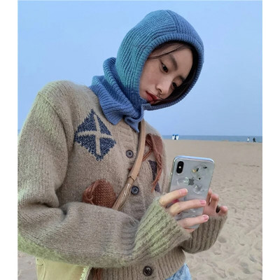 Ziemas Skullies Beanies Cepures Pogas Bib Vīriešu Silts Vēja Necaurlaidīgs Cepurītis Sieviešu Vilnas Šalle Cepures Balaclava Mask Gorras Bonnet Trikotāžas Cepures