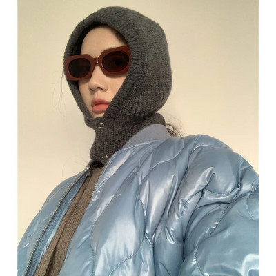 Ziemas Skullies Beanies Cepures Pogas Bib Vīriešu Silts Vēja Necaurlaidīgs Cepurītis Sieviešu Vilnas Šalle Cepures Balaclava Mask Gorras Bonnet Trikotāžas Cepures