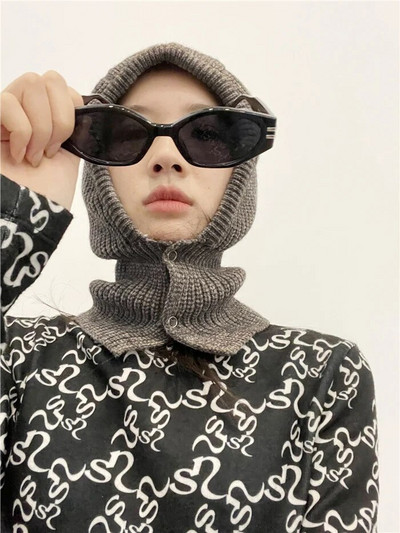 Ziemas Skullies Beanies Cepures Pogas Bib Vīriešu Silts Vēja Necaurlaidīgs Cepurītis Sieviešu Vilnas Šalle Cepures Balaclava Mask Gorras Bonnet Trikotāžas Cepures