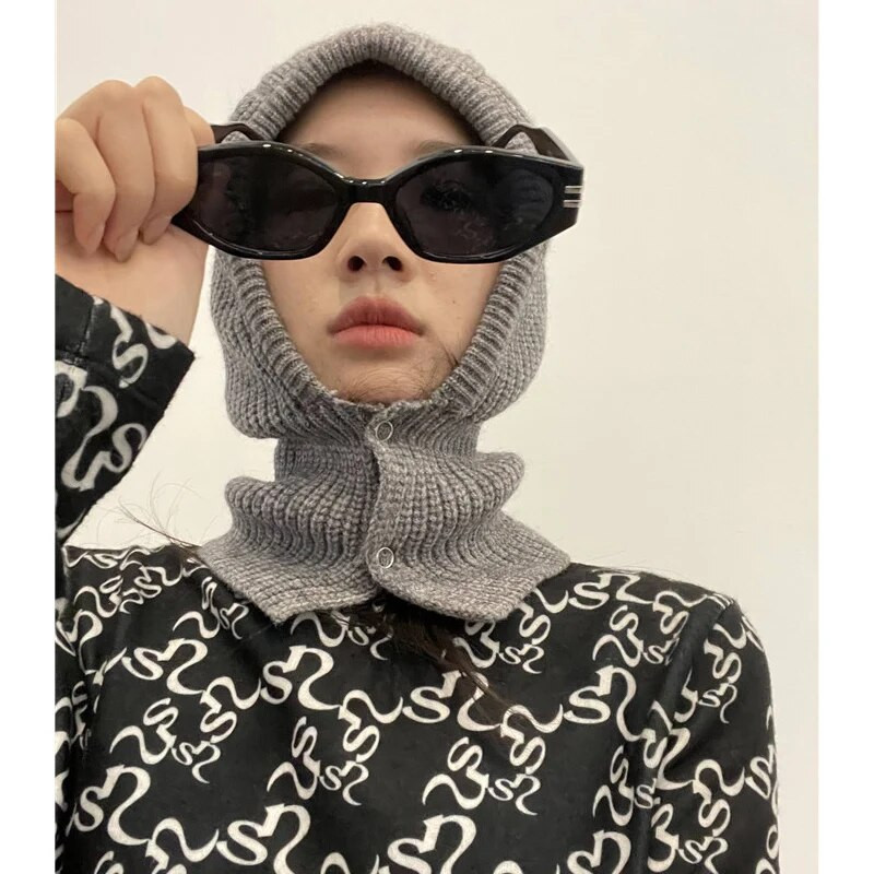 Ziemas Skullies Beanies Cepures Pogas Bib Vīriešu Silts Vēja Necaurlaidīgs Cepurītis Sieviešu Vilnas Šalle Cepures Balaclava Mask Gorras Bonnet Trikotāžas Cepures