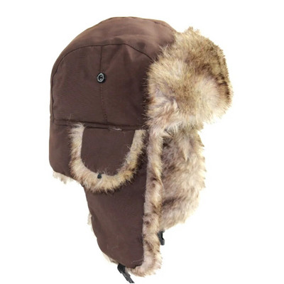 Vyrai Moterys Unisex Šiltas Trapper Aviator Trooper Earflap Žieminiai atvartai Slidinėjimo kepurė Naujos Skrybėlės Rusiška slidinėjimo kepurė Dirbtinio kailio kepurės