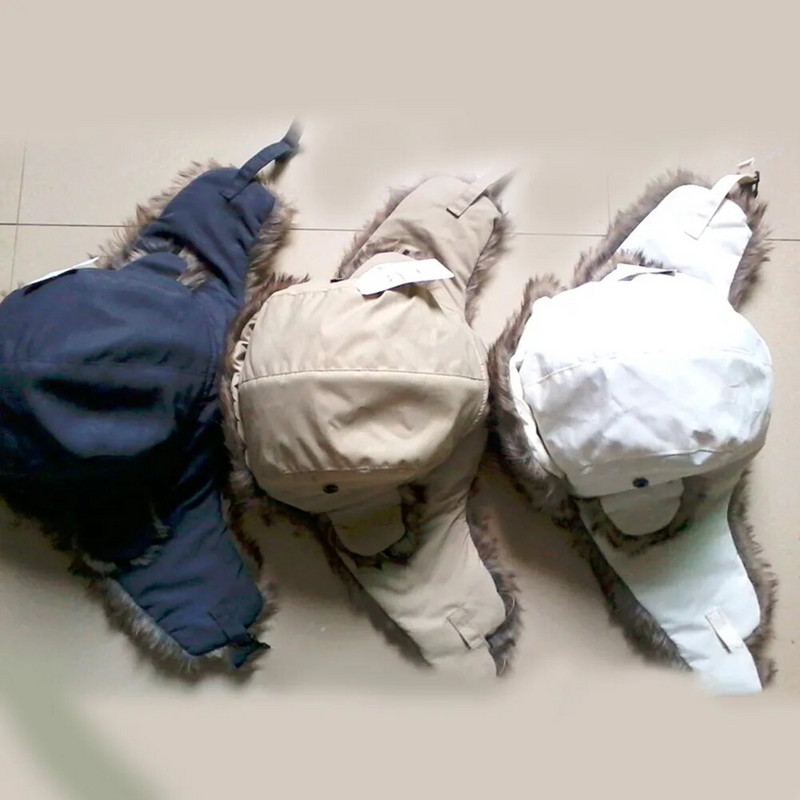 Vīriešu Sieviešu Unisex Silts Trapper Aviators Trooper Earflap Ziemas Atloki Slēpošanas cepure Jaunas Cepures Krievu slēpošanas cepure Mākslīgās kažokādas cepures