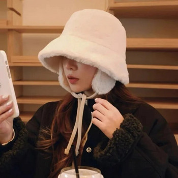 Κορεατικά νέα καπέλα με κάδο προστασίας αυτιών για γυναικεία φθινοπωρινά και χειμερινά ταξίδια Ευέλικτα ζεστά ρετρό μονόχρωμα βελούδινα ανδρικά καπέλα