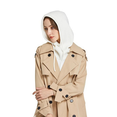 Kašmira trikotāžas cepure ar kapuci sievietēm Ziemas kakla pārsegs Balaclava Skullies Beanes Auss Seja Aizsarg Siltas Vilnas Cepures Viltus Apkakle