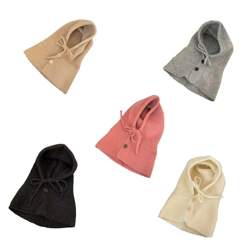 Kootud kapuutsiga müts õpilastele Täiskasvanute tuulekindel talvine Balaclava kaelakaitsemüts koos reguleeritava suurusega sooja rattamütsiga