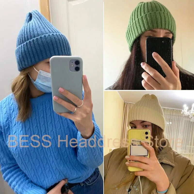 Jauna Beanie Ziemas Sievietēm Vīrieši Zēni Meitenes Tamborētas Skullies Cepure Vienkrāsains Unisex Rudens Trikotāžas Beanes Cepures Wild Aksesuāri