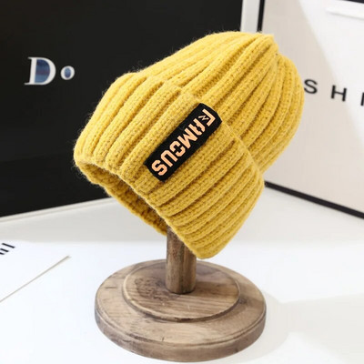 Jaunas Knitting Beanes Ziemas silti Cepures Vīriešiem Sievietēm Siltas Vienkrāsu Cepure Mīksta Vilna Tamborēta Unisex Take Cold Cap Beanie 2023