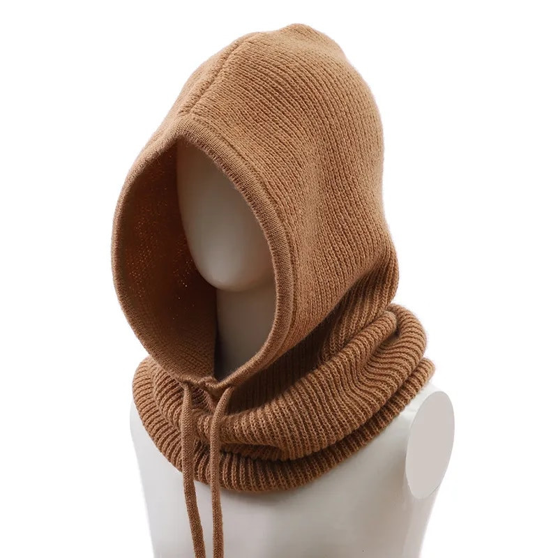 Unisex Regulējama Elastīga Balaclava Cepurīte Silts Gredzens Šalle Beanie Cepure Sievietēm Vīriešiem Vēja Necaurlaidīga Kapuce Kakla apkakle Trikotāžas Cepurīte Motora pārsegs