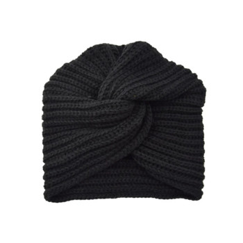 Γυναικείο πλεκτό καπέλο τουρμπάνι Bohemia Cashmere Cross Wrap Κεφάλι Lndian Wool Bonnet Καπέλο Turbante