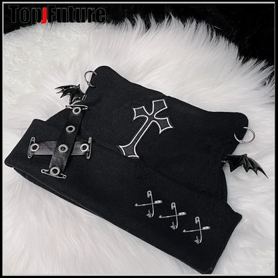 Harajuku gooti Lolita kootud kassi kõrvakübar Naiste punk Disainer Cross Bat Talvine Beanie Müts Naine Y2K Tüdrukute Aksessuaarid Müts