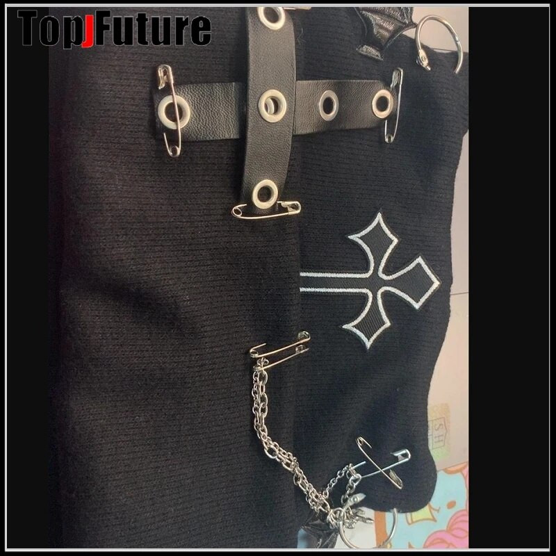 Harajuku gooti Lolita kootud kassi kõrvakübar Naiste punk Disainer Cross Bat Talvine Beanie Müts Naine Y2K Tüdrukute Aksessuaarid Müts