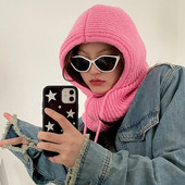 Ziemas sieviešu cepures unisex trikotāžas ar kapuci kakla apkakles cepure Beanie vīriešiem un sievietēm, aukliņas viengabala cepures, siltākas balaclavas cepures