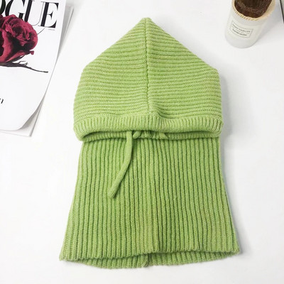 Ziemas sieviešu cepures unisex trikotāžas ar kapuci kakla apkakles cepure Beanie vīriešiem un sievietēm, aukliņas viengabala cepures, siltākas balaclavas cepures