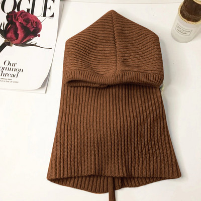 Ziemas sieviešu cepures unisex trikotāžas ar kapuci kakla apkakles cepure Beanie vīriešiem un sievietēm, aukliņas viengabala cepures, siltākas balaclavas cepures